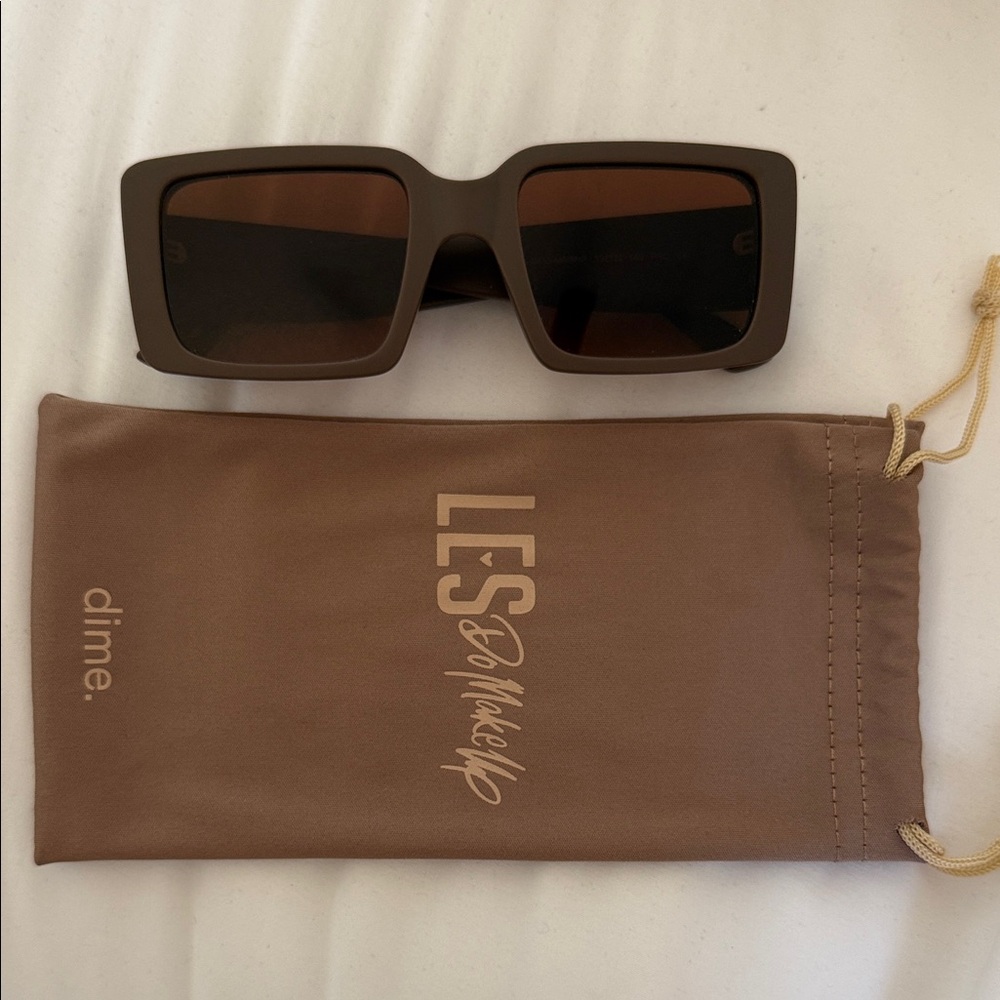 LesDoMakeup x Dime Brown Square Sunglasses